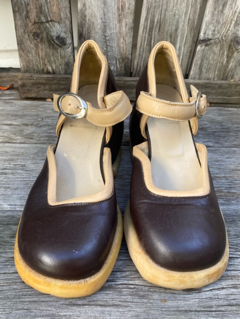 JOHN FLUEVOG Women’s Brown and Tan Mary Jane Heels - Leather Strap size 6 - Picture 4 of 15